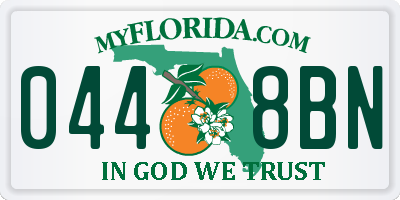 FL license plate 0448BN
