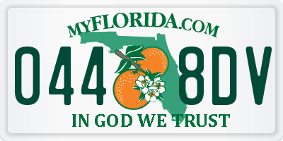 FL license plate 0448DV
