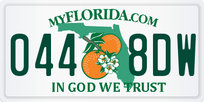 FL license plate 0448DW