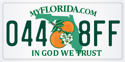 FL license plate 0448FF