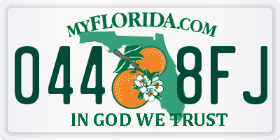 FL license plate 0448FJ