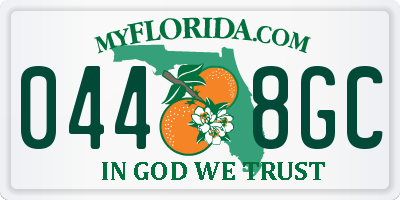 FL license plate 0448GC