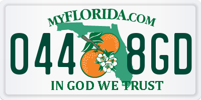 FL license plate 0448GD