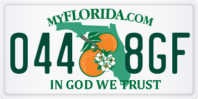 FL license plate 0448GF