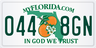 FL license plate 0448GN