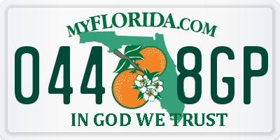 FL license plate 0448GP