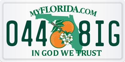 FL license plate 0448IG