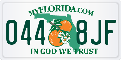 FL license plate 0448JF