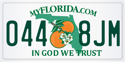 FL license plate 0448JM