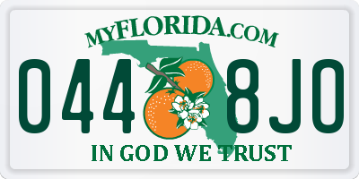 FL license plate 0448JO
