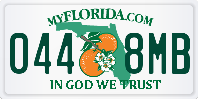 FL license plate 0448MB