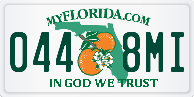 FL license plate 0448MI