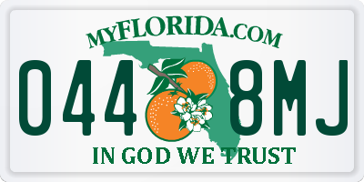 FL license plate 0448MJ