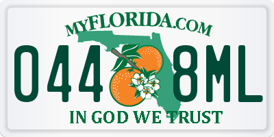 FL license plate 0448ML