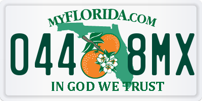 FL license plate 0448MX