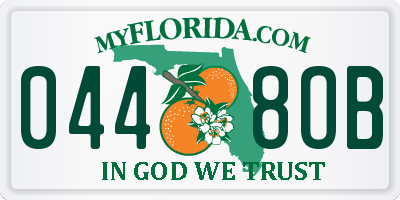FL license plate 0448OB