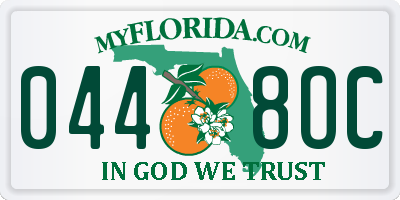 FL license plate 0448OC