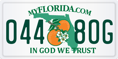 FL license plate 0448OG