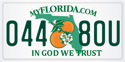 FL license plate 0448OU