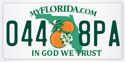 FL license plate 0448PA