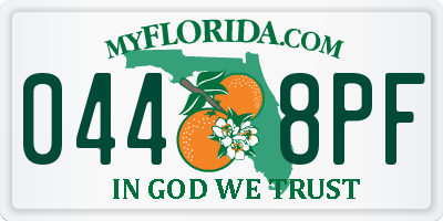 FL license plate 0448PF