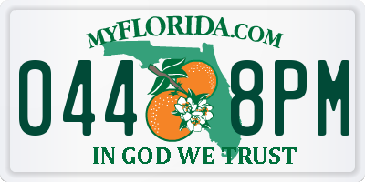 FL license plate 0448PM