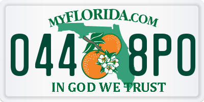 FL license plate 0448PO