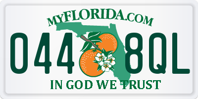 FL license plate 0448QL