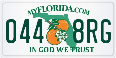 FL license plate 0448RG