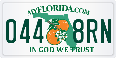 FL license plate 0448RN