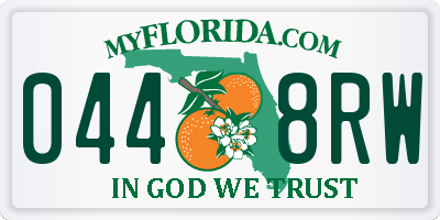 FL license plate 0448RW