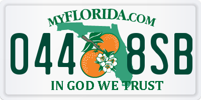 FL license plate 0448SB