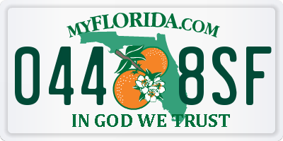 FL license plate 0448SF
