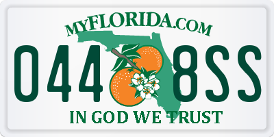 FL license plate 0448SS