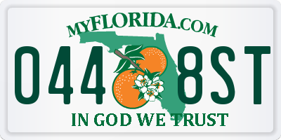 FL license plate 0448ST