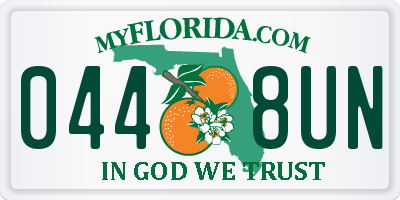 FL license plate 0448UN