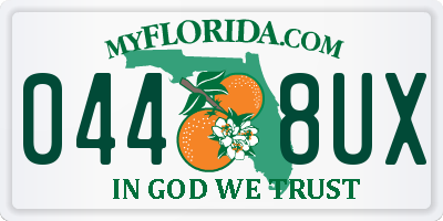FL license plate 0448UX