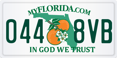 FL license plate 0448VB