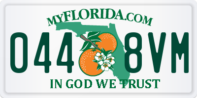FL license plate 0448VM