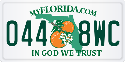 FL license plate 0448WC