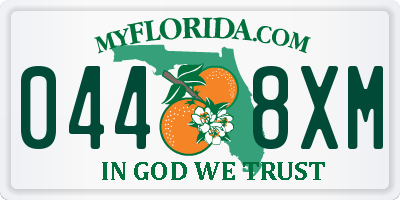 FL license plate 0448XM
