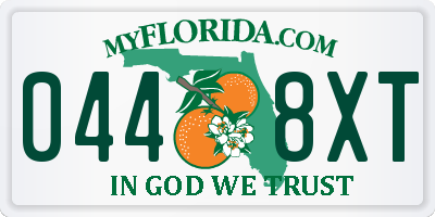 FL license plate 0448XT