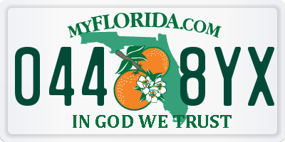 FL license plate 0448YX