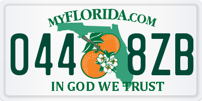 FL license plate 0448ZB