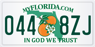 FL license plate 0448ZJ