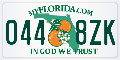 FL license plate 0448ZK