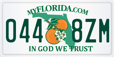 FL license plate 0448ZM