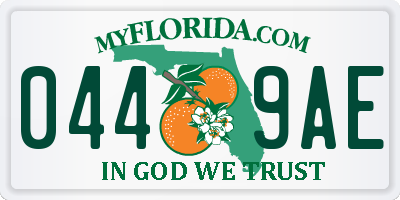 FL license plate 0449AE