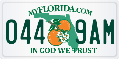 FL license plate 0449AM