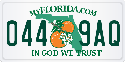 FL license plate 0449AQ